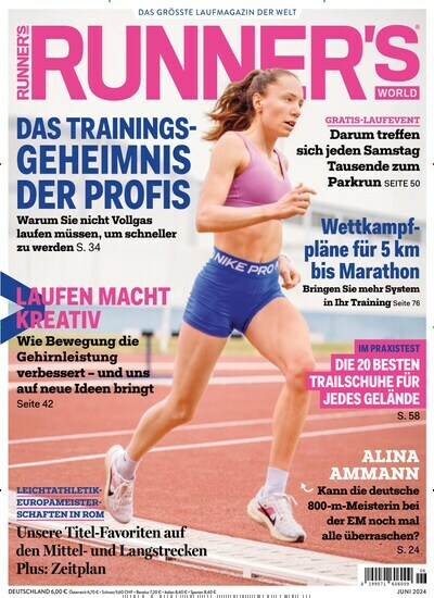 Titelbild der Ausgabe 6/2024 von Runners World. Diese Zeitschrift und viele weitere Sportmagazine als Abo oder epaper bei United Kiosk online kaufen.