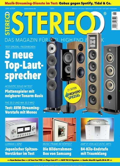 Titelbild der Ausgabe 6/2024 von Stereo. Diese Zeitschrift und viele weitere Audiomagazine, Filmmagazine und Fotozeitschriften als Abo oder epaper bei United Kiosk online kaufen.