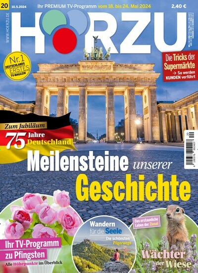 Titelbild der Ausgabe 20/2024 von HÖRZU. Diese Zeitschrift und viele weitere Programmzeitschriften als Abo oder epaper bei United Kiosk online kaufen.