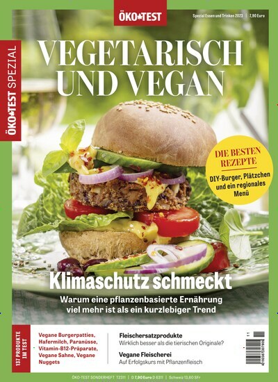 Titelbild der Ausgabe 11/2023 von ÖKO-TEST Spezial Vegetarisch und Vegan. Diese Zeitschrift und viele weitere Kochzeitschriften und Backzeitschriften als Abo oder epaper bei United Kiosk online kaufen.