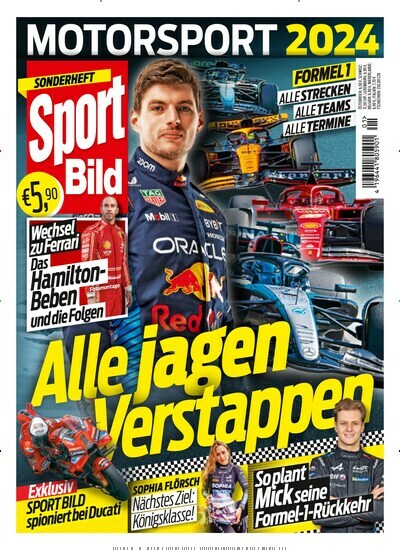 Titelbild der Ausgabe 1/2024 von Sport Bild Sonderheft Motorsport. Diese Zeitschrift und viele weitere Automagazine und Motorradzeitschriften als Abo oder epaper bei United Kiosk online kaufen.