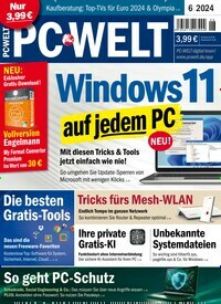 Titelbild der Ausgabe 6/2024 von PC Welt. Diese Zeitschrift und viele weitere Computerzeitschriften, Tabletmagazine und Smartphonemagazine als Abo oder epaper bei United Kiosk online kaufen.