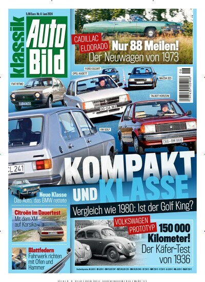Titelbild der Ausgabe 6/2024 von Auto Bild klassik. Diese Zeitschrift und viele weitere Automagazine und Motorradzeitschriften als Abo oder epaper bei United Kiosk online kaufen.