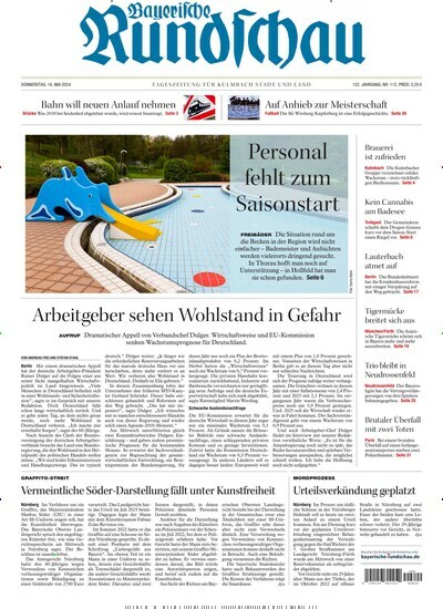 Titelbild der Ausgabe 112/2024 von Bayerische Rundschau. Diese Zeitschrift und viele weitere Zeitungsabos als Abo oder epaper bei United Kiosk online kaufen.