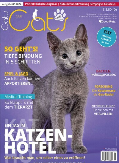 Titelbild der Ausgabe 6/2024 von Our Cats. Diese Zeitschrift und viele weitere Elternzeitschriften und Tierzeitschriften als Abo oder epaper bei United Kiosk online kaufen.