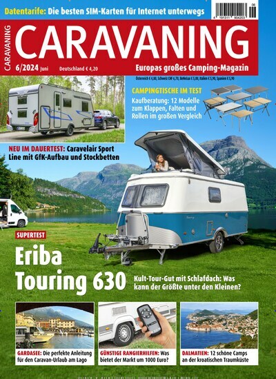 Titelbild der Ausgabe 6/2024 von Caravaning. Diese Zeitschrift und viele weitere Automagazine und Motorradzeitschriften als Abo oder epaper bei United Kiosk online kaufen.