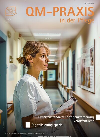 Titelbild der Ausgabe 2/2024 von QM-Praxis in der Pflege. Diese Zeitschrift und viele weitere Pflegezeitschriften und medizinische Fachzeitschriften als Abo oder epaper bei United Kiosk online kaufen.