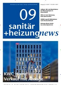 Titelbild der Ausgabe 9/2024 von sanitär + heizung news. Diese Zeitschrift und viele weitere Architekturzeitschriften und Bauzeitschriften als Abo oder epaper bei United Kiosk online kaufen.