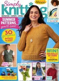 Titelbild der Ausgabe 6/2024 von Simply Knitting. Diese Zeitschrift und viele weitere Modemagazine und DIY-Magazine als Abo oder epaper bei United Kiosk online kaufen.