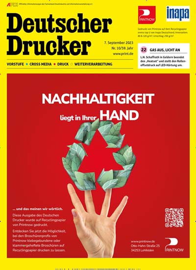 Titelbild der Ausgabe 16/2022 von Deutscher Drucker. Diese Zeitschrift und viele weitere Industriemagazine und Handwerkmagazine als Abo oder epaper bei United Kiosk online kaufen.