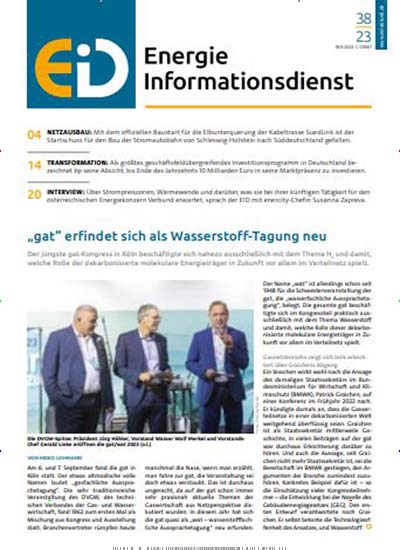 Titelbild der Ausgabe 44/2022 von EiD Energie Informationsdienst. Diese Zeitschrift und viele weitere Logistikmagazine und Medienmagazine als Abo oder epaper bei United Kiosk online kaufen.