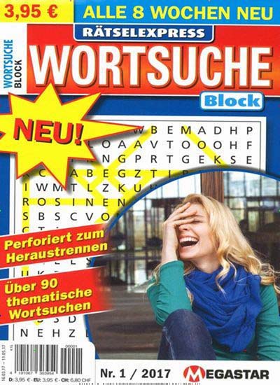 Titelbild von Wortsuche Block. Diese Zeitschrift und viele weitere Groschenromane und Rätselhefte als Abo oder epaper bei United Kiosk online kaufen.