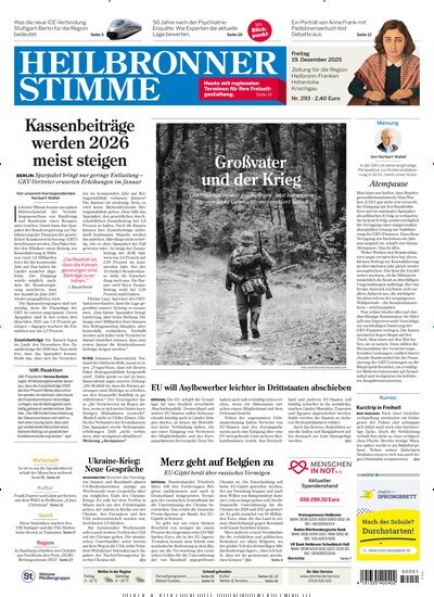 Zeitung Heilbronner Stimme Ausgabe Landkreis Nord als epaper