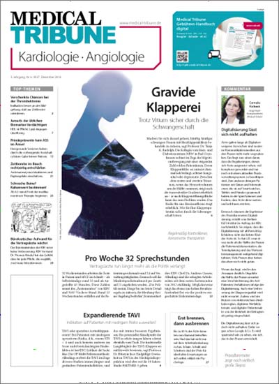 Titelbild von Medical Tribune Kardiologie Angiologie. Diese Zeitschrift und viele weitere Pflegezeitschriften und medizinische Fachzeitschriften als Abo oder epaper bei United Kiosk online kaufen.