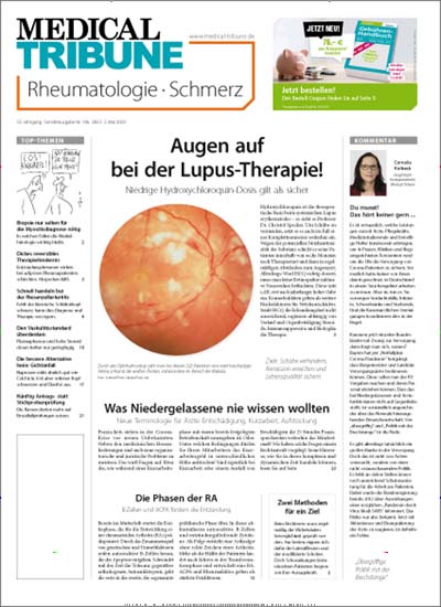 Titelbild von Medical Tribune Rheumatologie. Diese Zeitschrift und viele weitere Pflegezeitschriften und medizinische Fachzeitschriften als Abo oder epaper bei United Kiosk online kaufen.