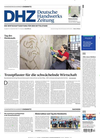 Titelbild der Ausgabe 21/2022 von DHZ Deutsche Handwerks Zeitung. Diese Zeitschrift und viele weitere Industriemagazine und Handwerkmagazine als Abo oder epaper bei United Kiosk online kaufen.