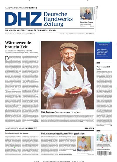 Titelbild der Ausgabe 21/2022 von DHZ Deutsche Handwerks Zeitung. Diese Zeitschrift und viele weitere Industriemagazine und Handwerkmagazine als Abo oder epaper bei United Kiosk online kaufen.