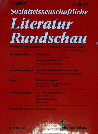 Sozialwissenschaftliche Literatur-Rundschau Titelbild der aktuellen Ausgabe Aktuelles Titelbild von Sozialwissenschaftliche Literatur-Rundschau. Entdecken Sie jetzt die aktuelle Ausgabe. Lesen Sie gerne Zeitschriften für Pädagogik? Dann empfehlen wir Ihnen Sozialwissenschaftliche Literatur-Rundschau als Abo oder Geschenkabo.