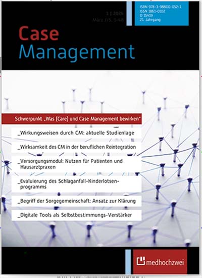 Titelbild der Ausgabe 3/2022 von CM - Case Management. Diese Zeitschrift und viele weitere Pflegezeitschriften und medizinische Fachzeitschriften als Abo oder epaper bei United Kiosk online kaufen.