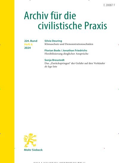 Titelbild der Ausgabe 1/2021 von Archiv für die civilistische Praxis (AcP). Diese Zeitschrift und viele weitere Jurazeitschriften und Zeitschriften für Verwaltung als Abo oder epaper bei United Kiosk online kaufen.