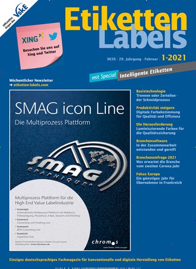 Etiketten - Labels Titelbild der aktuellen Ausgabe Aktuelles Titelbild von Etiketten - Labels. Entdecken Sie jetzt die aktuelle Ausgabe. Lesen Sie gerne Industriemagazine und Handwerkmagazine? Dann empfehlen wir Ihnen Etiketten - Labels als Abo, Geschenkabo oder das Einzelheft der aktuellen Ausgabe.