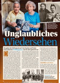Titelbild der Ausgabe 38/2022 von Unglaubliches Wiedersehen. Zeitschriften als Abo oder epaper bei United Kiosk online kaufen.