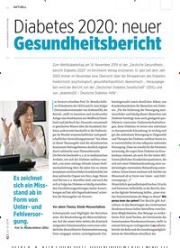 Titelbild der Ausgabe 12/2019 von Diabetes 2020: neuer Gesundheitsbericht. Zeitschriften als Abo oder epaper bei United Kiosk online kaufen.