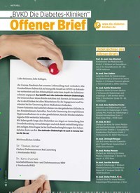 Titelbild der Ausgabe 8/2020 von „BVKD Die Diabetes-Kliniken”: Offener Brief. Zeitschriften als Abo oder epaper bei United Kiosk online kaufen.