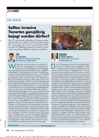 Titelbild der Ausgabe 80/2018 von DIE FRAGE: Sollten invasive Tierarten ganzjährig bejagt werden dürfen?. Zeitschriften als Abo oder epaper bei United Kiosk online kaufen.