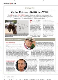 Titelbild der Ausgabe 120/2018 von PFERDE & LEUTE: DOSSIER: Zu der Reitsport-Kritik des WDR. Zeitschriften als Abo oder epaper bei United Kiosk online kaufen.