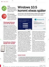 Titelbild der Ausgabe 6/2018 von Bunt: Windows 10.5 kommt etwas später. Zeitschriften als Abo oder epaper bei United Kiosk online kaufen.