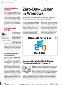 Titelbild der Ausgabe 7/2018 von Sicherheit: Zero-Day-Lücken in Windows. Zeitschriften als Abo oder epaper bei United Kiosk online kaufen.