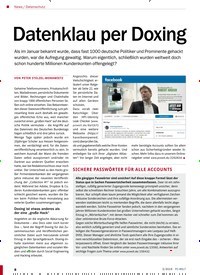 Titelbild der Ausgabe 3/2019 von Datenschutz: Datenklau per Doxing. Zeitschriften als Abo oder epaper bei United Kiosk online kaufen.