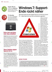 Titelbild der Ausgabe 6/2019 von Windows 7: Support-Ende rückt näher. Zeitschriften als Abo oder epaper bei United Kiosk online kaufen.