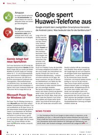 Titelbild der Ausgabe 7/2019 von Bunt: Google sperrt Huawei-Telefone aus. Zeitschriften als Abo oder epaper bei United Kiosk online kaufen.