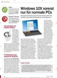 Titelbild der Ausgabe 7/2020 von Bunt: Windows 10X vorerst nur für normale PCs. Zeitschriften als Abo oder epaper bei United Kiosk online kaufen.