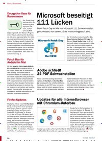 Titelbild der Ausgabe 7/2020 von Sicherheit: Microsoft beseitigt 111 Lücken. Zeitschriften als Abo oder epaper bei United Kiosk online kaufen.