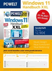 Titelbild der Ausgabe 11/2021 von Windows 11 für jeden PC. Zeitschriften als Abo oder epaper bei United Kiosk online kaufen.