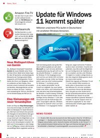 Titelbild der Ausgabe 3/2022 von Update für Windows 11 kommt später. Zeitschriften als Abo oder epaper bei United Kiosk online kaufen.