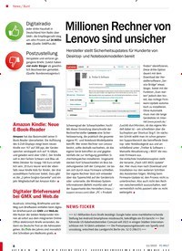 Titelbild der Ausgabe 11/2022 von Millionen Rechner von Lenovo sind unsicher. Zeitschriften als Abo oder epaper bei United Kiosk online kaufen.