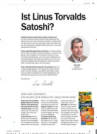 Titelbild der Ausgabe 3/2022 von Ist Linus Torvalds Satoshi?. Zeitschriften als Abo oder epaper bei United Kiosk online kaufen.
