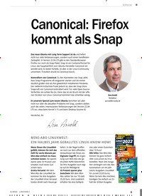 Titelbild der Ausgabe 4/2022 von Canonical: Firefox kommt als Snap. Zeitschriften als Abo oder epaper bei United Kiosk online kaufen.