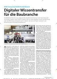Titelbild der Ausgabe 8/2020 von BIM Virtual statt BIM World Munich: Digitaler Wissentransfer für die Baubranche. Zeitschriften als Abo oder epaper bei United Kiosk online kaufen.