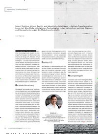 Titelbild der Ausgabe 5/2018 von Digitalisierung im Bereich Fashion: Digitale Transformation ist keine Modeerscheinung. Zeitschriften als Abo oder epaper bei United Kiosk online kaufen.