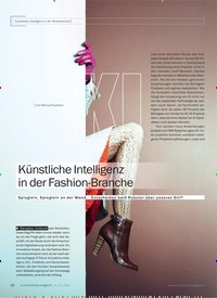 Titelbild der Ausgabe 5/2018 von Künstliche Intelligenz in der Modebranche: KI: Künstliche Intelligenz in der Fashion-Branche. Zeitschriften als Abo oder epaper bei United Kiosk online kaufen.