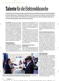 Titelbild der Ausgabe 5/2019 von VORSCHAU AUF DIE PRODUCTRONICA 2019: Talente für die Elektronikbranche. Zeitschriften als Abo oder epaper bei United Kiosk online kaufen.