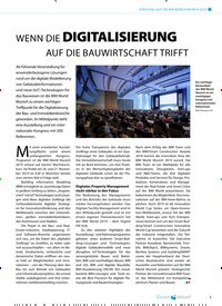 Titelbild der Ausgabe 2/2019 von WENN DIE DIGITALISIERUNG AUF DIE BAUWIRTSCHAFT TRIFFT. Zeitschriften als Abo oder epaper bei United Kiosk online kaufen.
