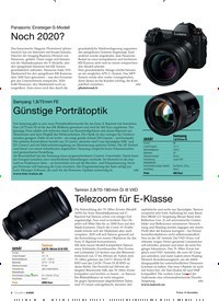 Titelbild der Ausgabe 6/2020 von Tamron 2,8/70-180 mm Di III VXD:Telezoom für E-Klasse. Zeitschriften als Abo oder epaper bei United Kiosk online kaufen.