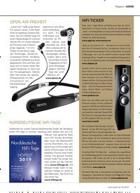 Titelbild der Ausgabe 2/2019 von SZENE:HIFI-TICKER. Zeitschriften als Abo oder epaper bei United Kiosk online kaufen.