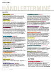 Titelbild der Ausgabe 4/2019 von SZENE: HÄNDLERTERMINE: MÄRZ. Zeitschriften als Abo oder epaper bei United Kiosk online kaufen.